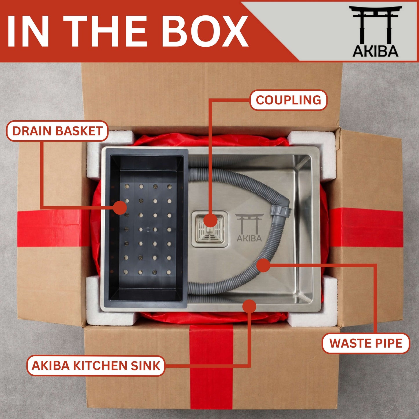 Akiba Handmade Kitchen Sink 24x18