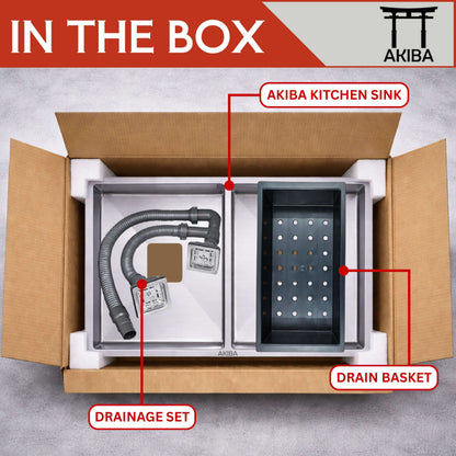 Akiba 37x18 Handmade Double Bowl Sink