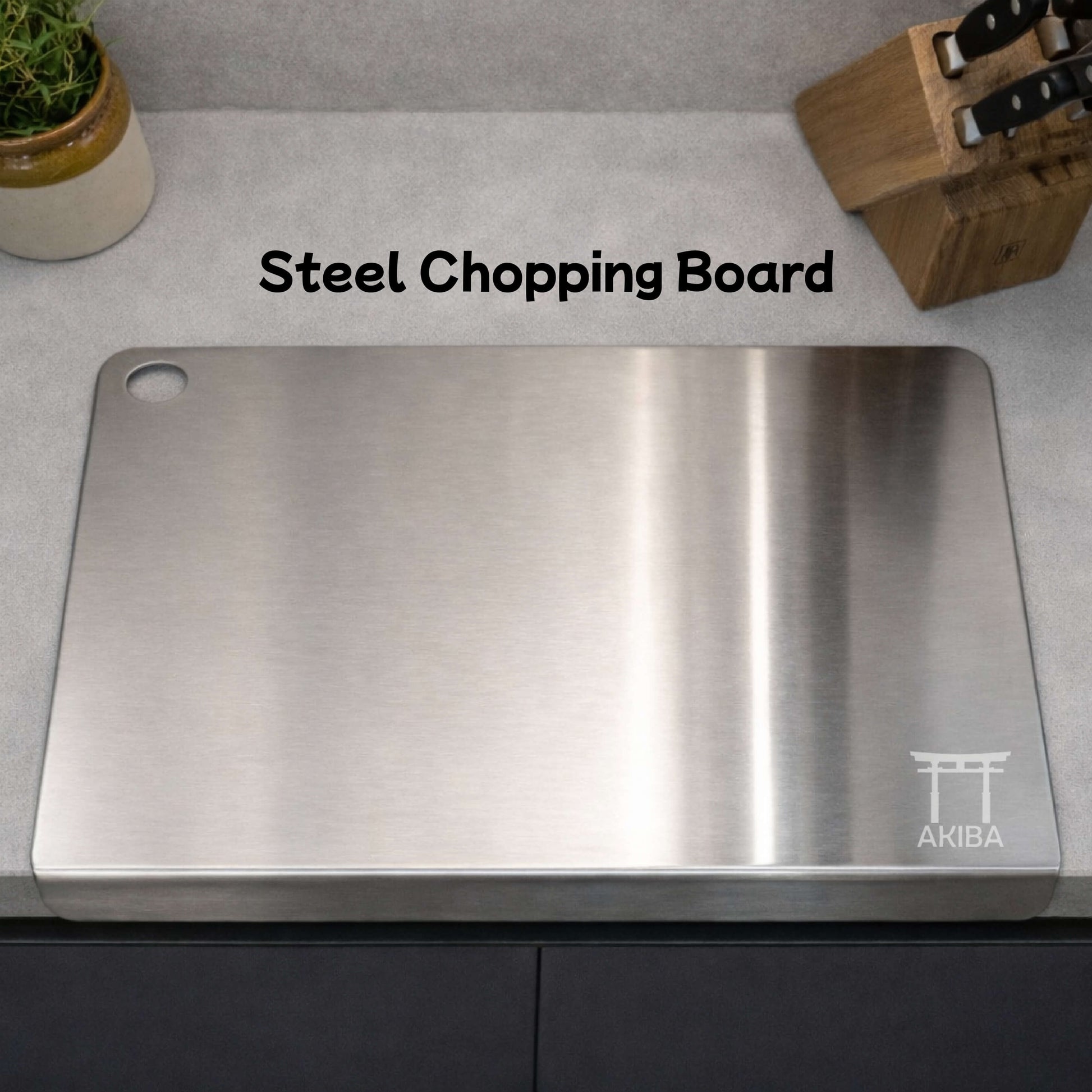Steel chopping board