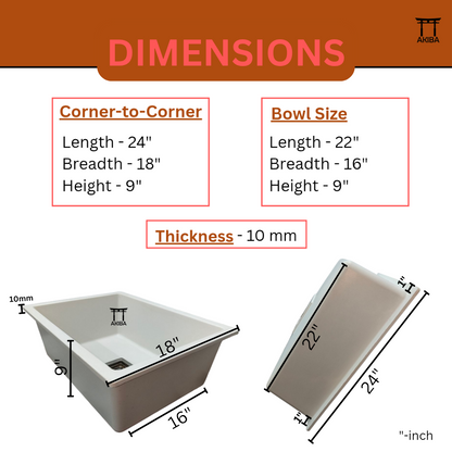 AKIBA QUARTZ SINK (WHITE)