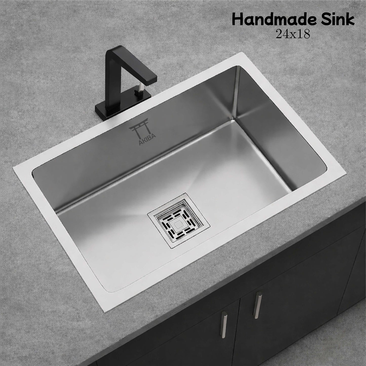 Akiba Handmade Kitchen Sink 24x18