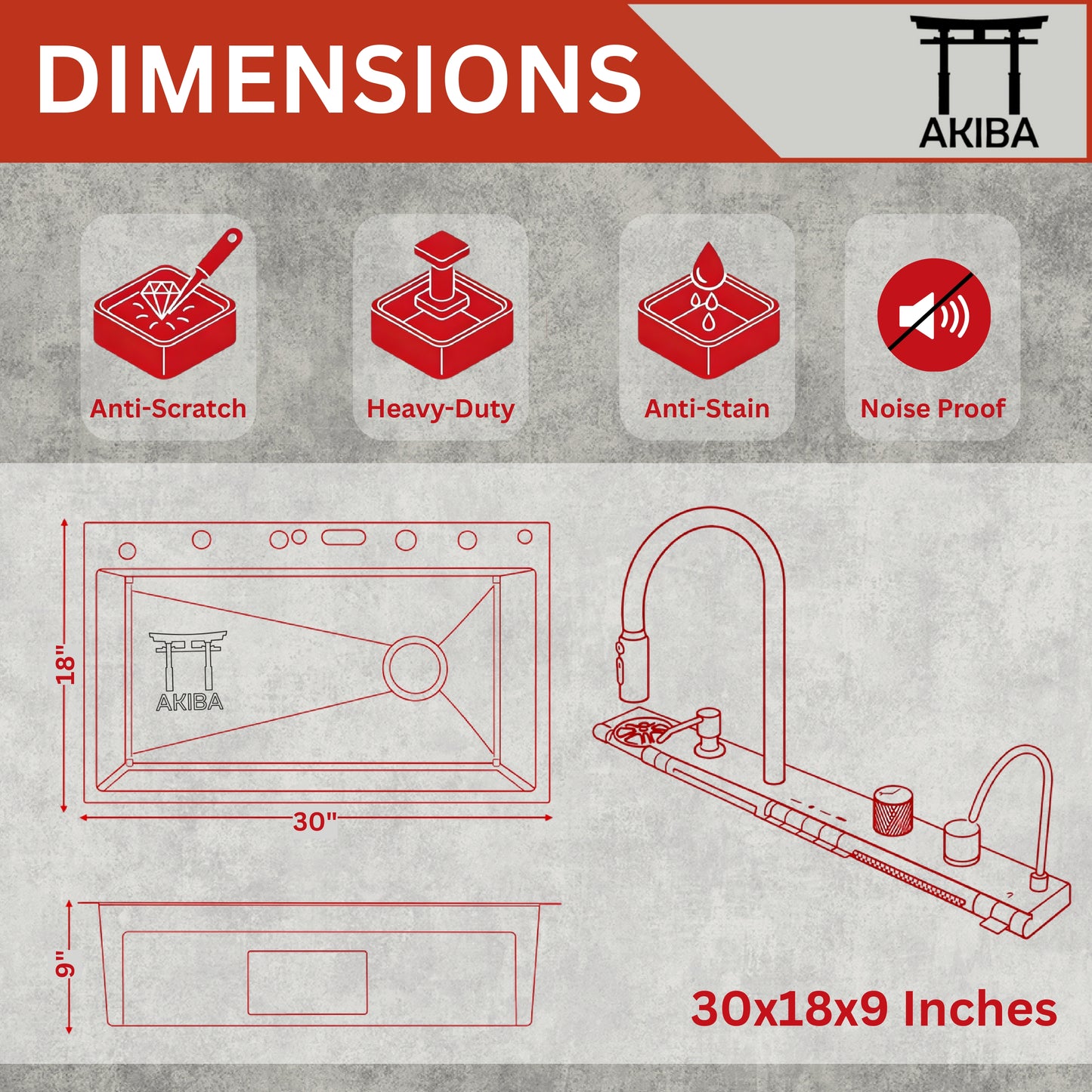 Piano Sink dimensions
