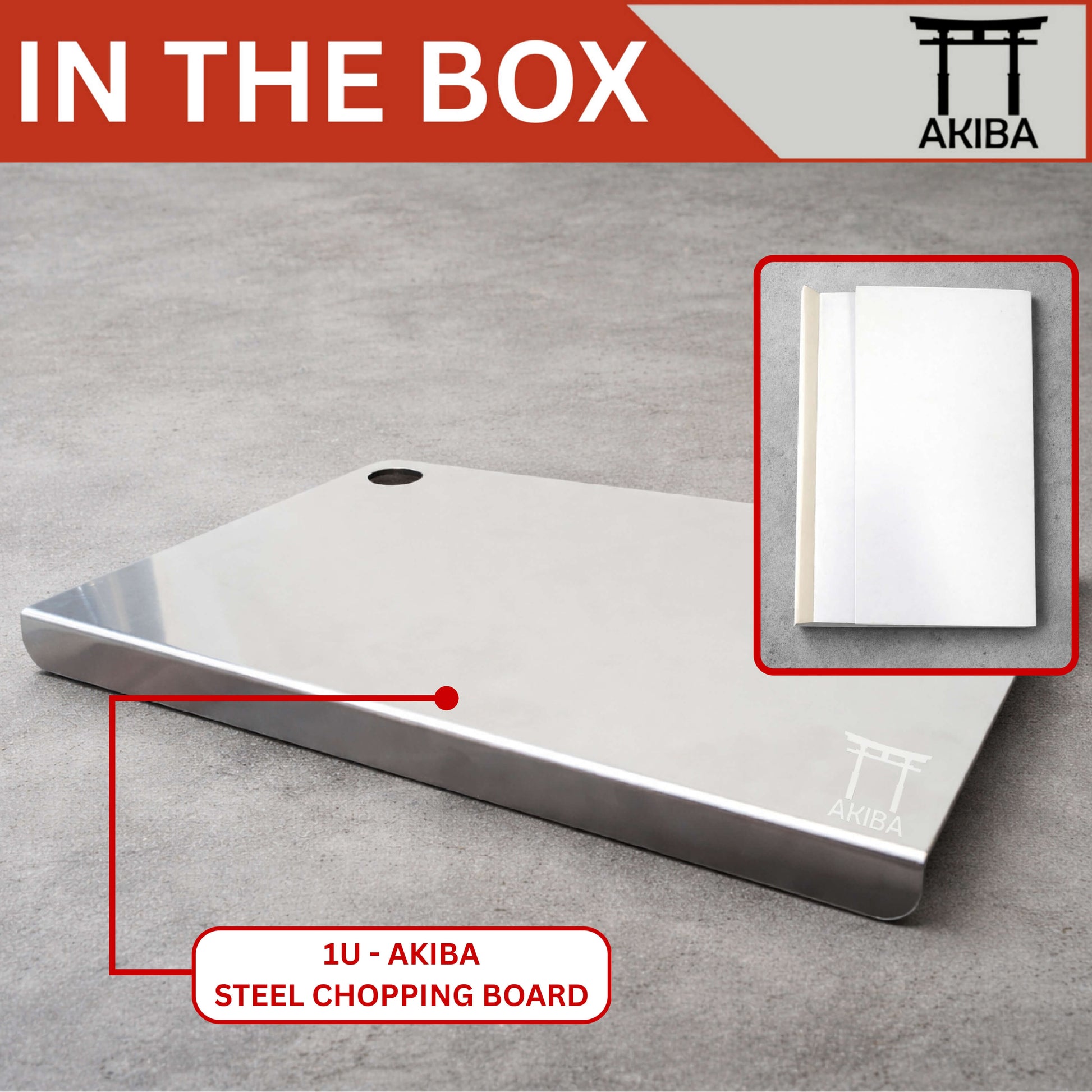 Stainless steel chopping board