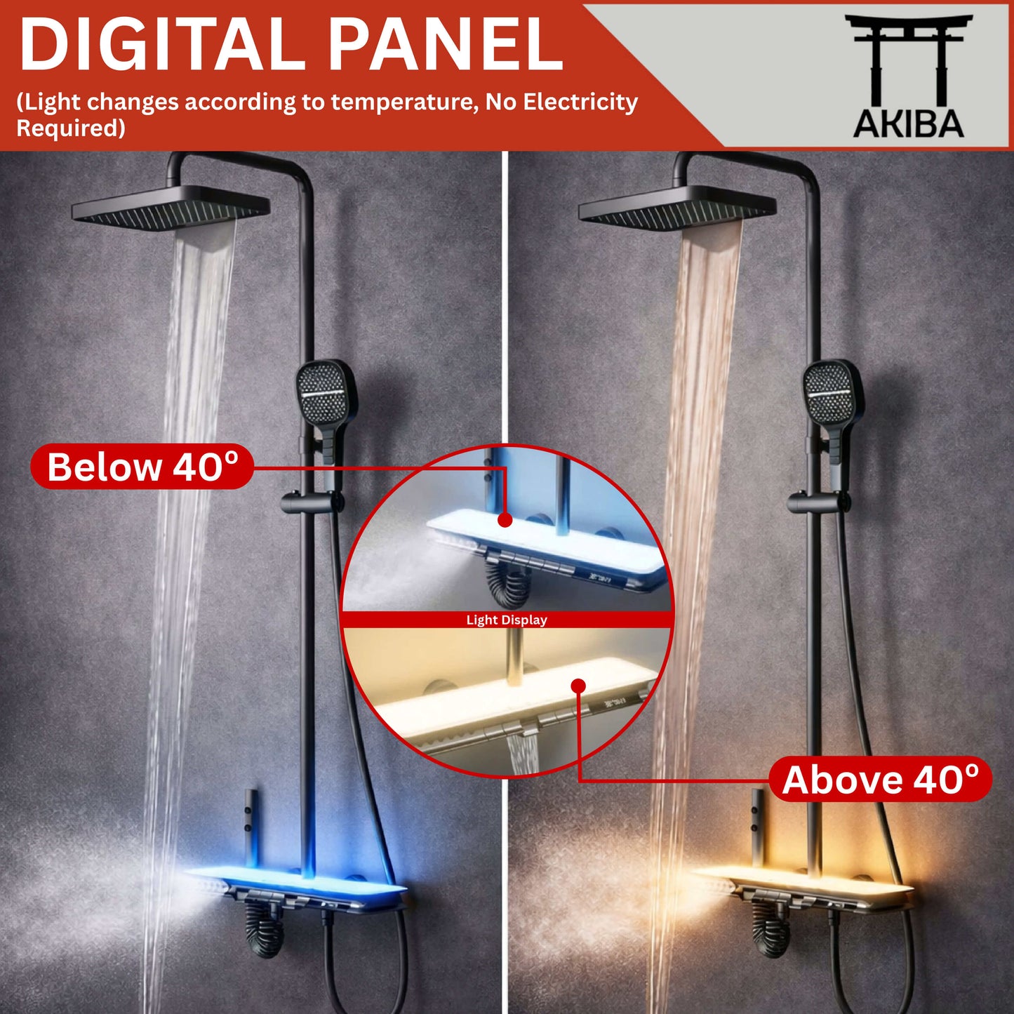 Akiba Digital Shower Set (Urban Rain)