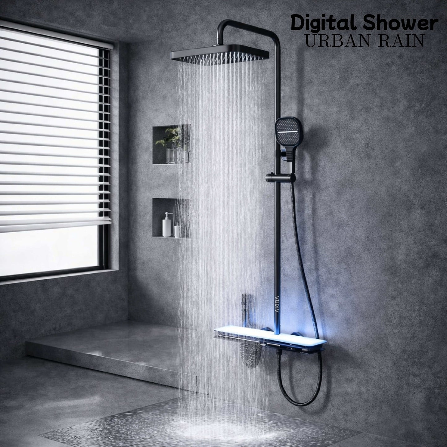 Akiba Digital Shower Set (Urban Rain)