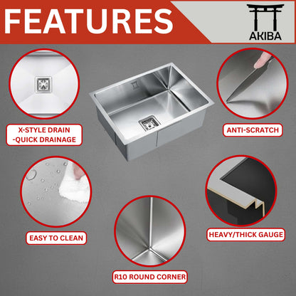 Akiba Handmade Kitchen Sink 24x18