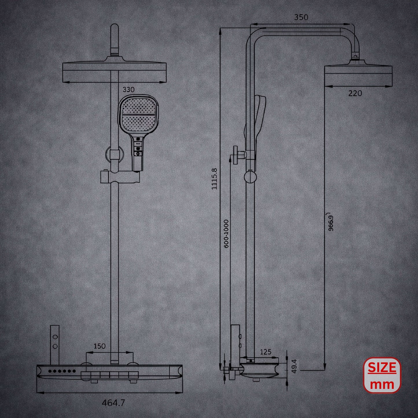 Akiba Digital Shower Set (Urban Rain)