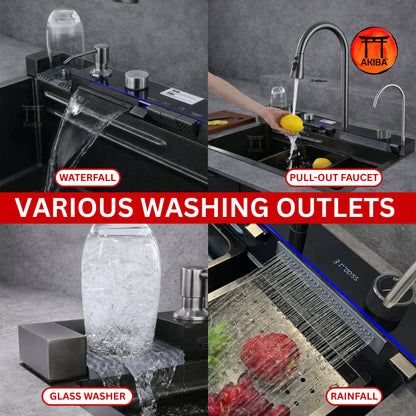 Sink waterfall outlet